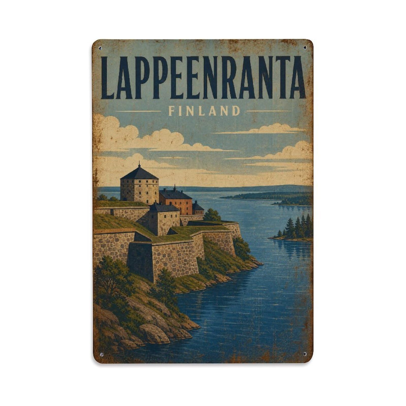 Metal Tin Sign Retro Travel Finland Lappeenranta