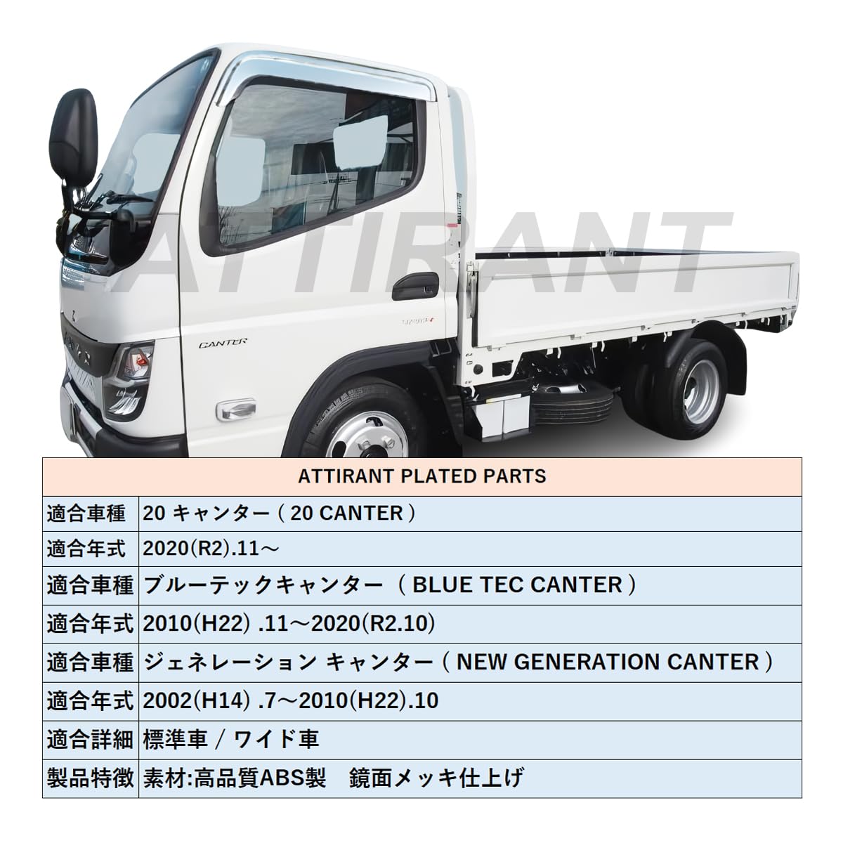 Amazon | 20 キャンター ドアバイザー 左右セット 2020(R2).11～ 鏡面