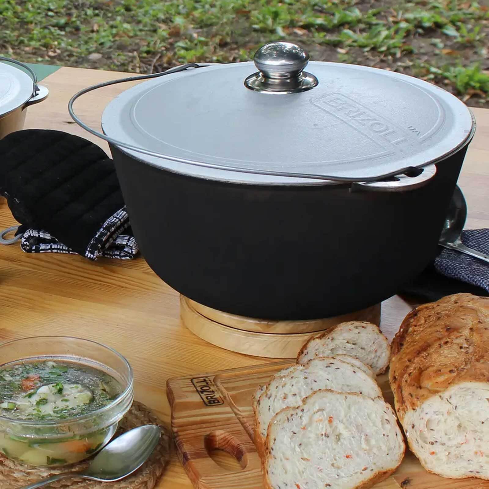 Kazan aluminio 10 L Kazan aluminio fundido a presión con soporte y tapa hervidor Asia olla estofada Tatarsky