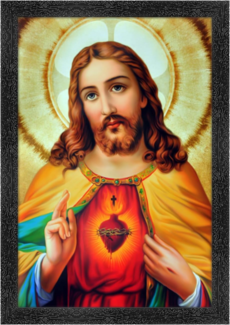 Jesus Christ Photo with Frame (14x20 Inch)