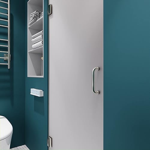 Miniatura 4 de Puerta de regadera sin marcos, vidrio esmerilado repelente al agua Passion, con tiras de sellado y manija, puerta abatible de 38 de pulgada, 72 x 24