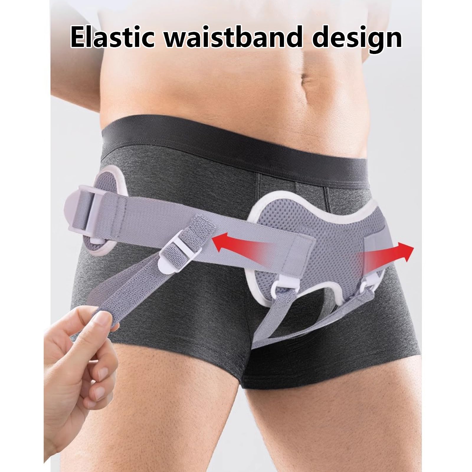 Pavis Slip Ernia Inguinale, Cinto per Ernia Inguinale, Cinto Erniario, Design del Pacco di Compressione Triangolare con Cuscinetto di Compressione Rimovibile E Cinturino Inguinale Regolabile