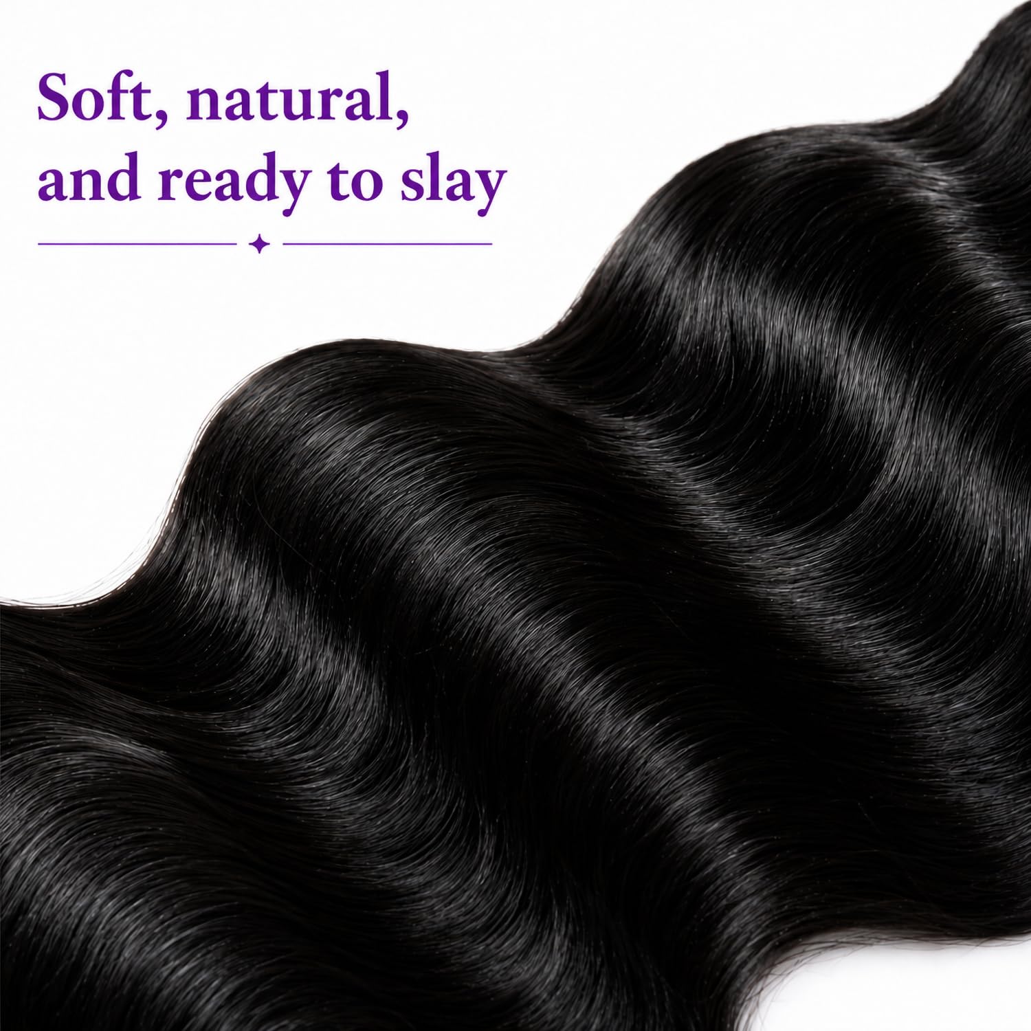 Body Wave Bundles Human Hair 3 Bundles 16 18 20 Inch Natural Black Sew-In Extensions Flat Double Weft Cuticle Aligned Raw Remy Hair Soft Silky Smooth Texture Reusable and Dyeable