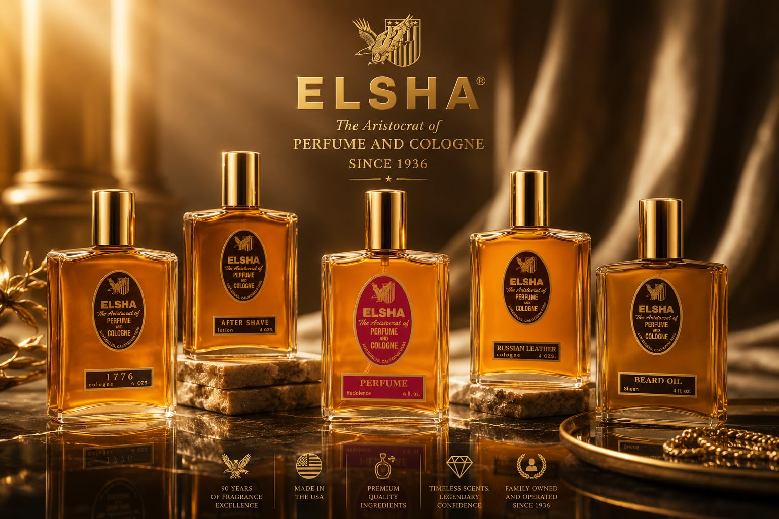 ELSHA 1776 Aftershave Splash, 4 oz