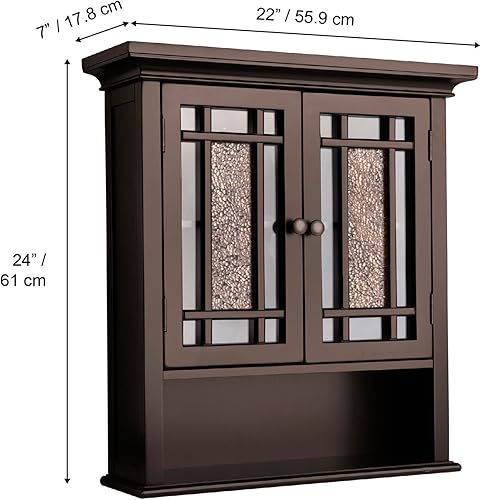 Miniatura 20 de Elegant Home Fashions Dawson Collection clóset de pared con estantes, color blanco Blanco,Gris,Espresso oscuro,Espresso,Blanco y