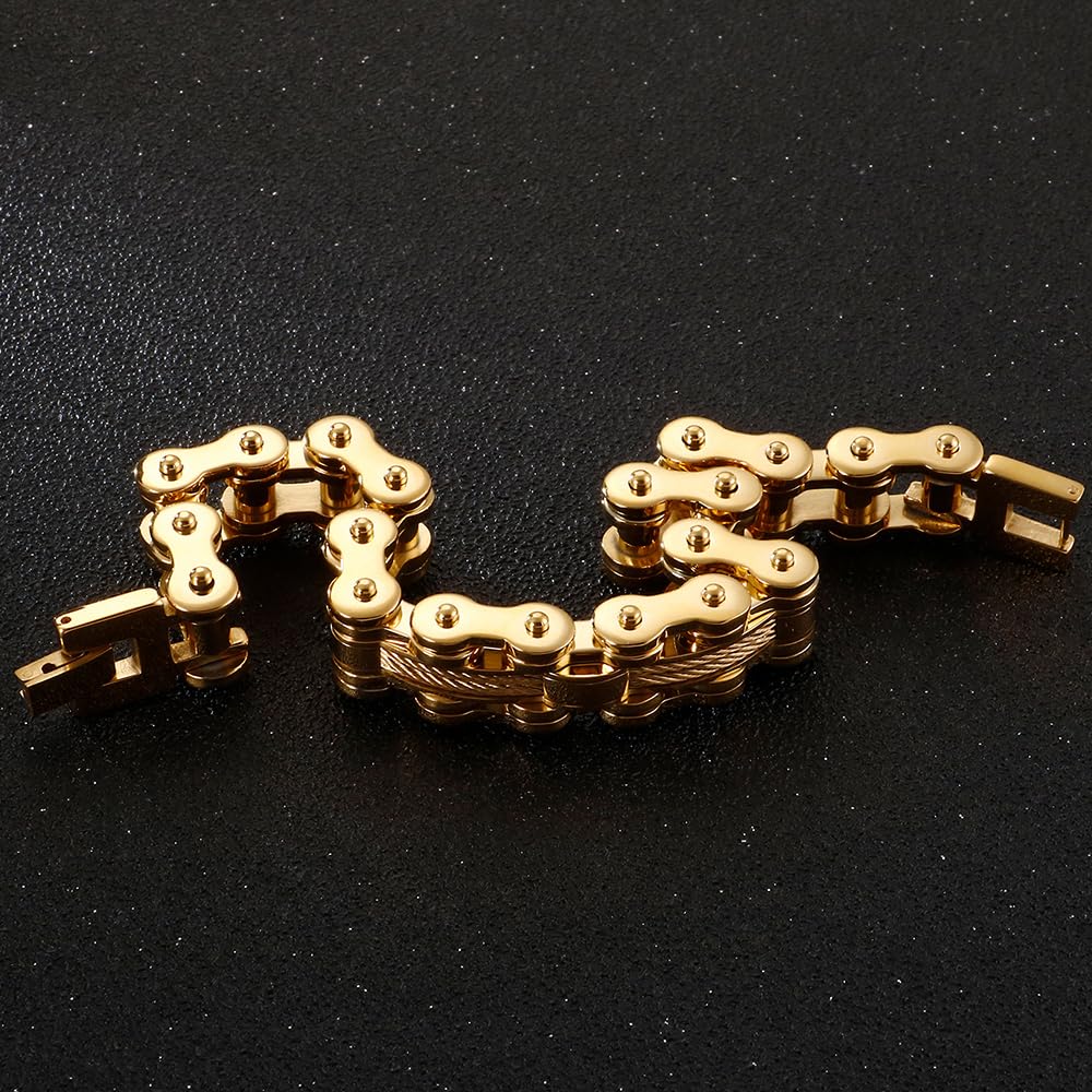 Armbänder für Herren, Geschenk, Damen, 13 mm, Motorradketten, Biker, Herren-Handbänder