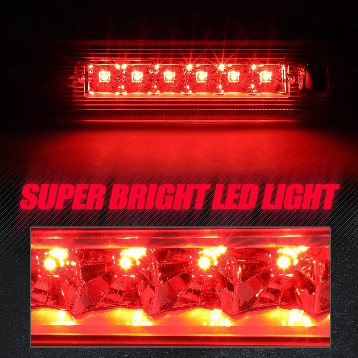 Auto Dynasty LED 3rd Third Brake Light Compatible with 2008-2012 Jeep Liberty, Rear Center Cab Cargo Lamp High Mount Stop light