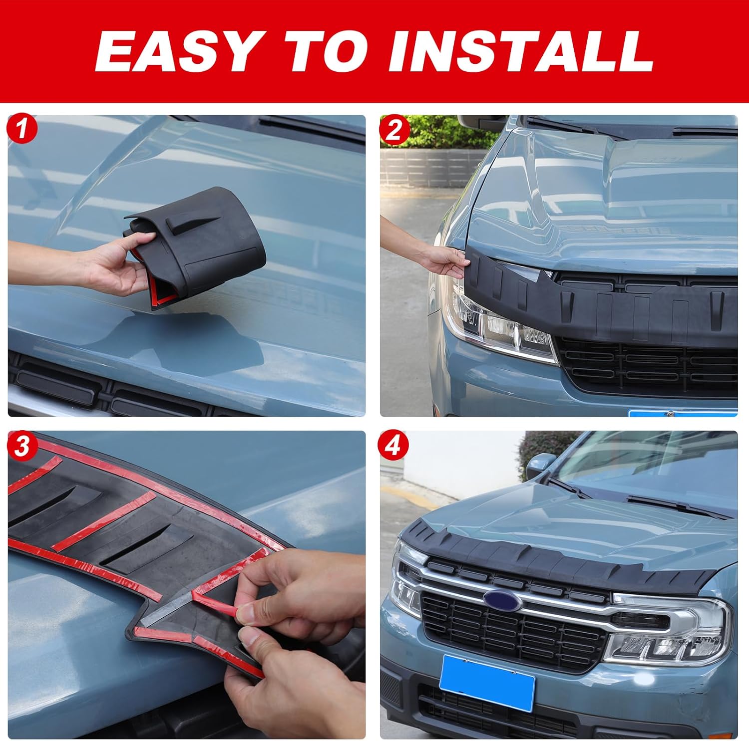 Car Bonnet Hood Protector Bra Compatible with Ford Maverick 2022 2023 2024 2025,Auto Ventshade Bug Flector Hood Shield, Front End Mask Hood Bra Accessories