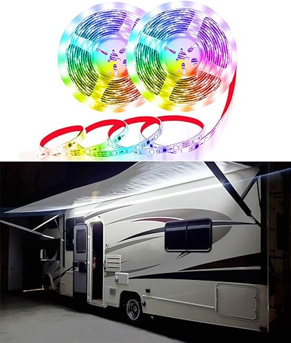 Seagenck Luz LED para toldo de caravana tira de luz LED para toldo de caravana caravana viajes remolques concesiones camiones de comida área de