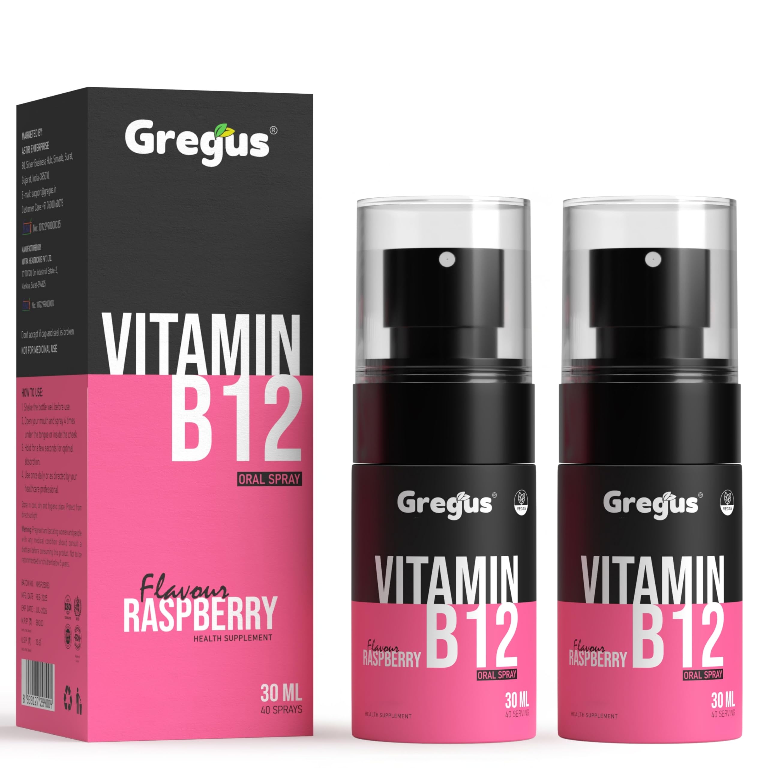 Vitamin B12 Oral Spray | Methylcobalamin B12 Spray | Fast Absorption Oral Supplement | Supports Energy Metabolism, Nervous System & Cognitive Function | Raspberry Flavour | Easy Daily Use 30ml (Pack of 1 ) — Amazon image 9