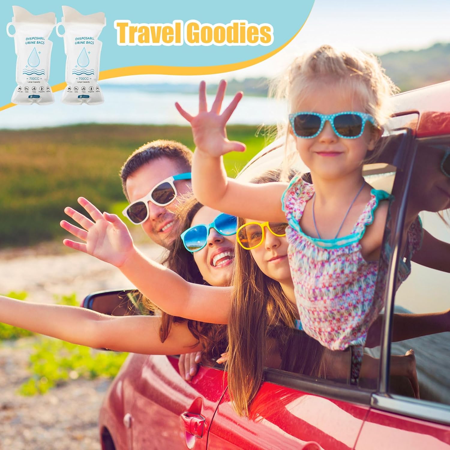 Nuogo 100 Pcs 700 CC Disposable Urine Bags Portable Pee Bag Urine Bags for Women Travel Emergency Urinal Toilet for Men Women Traffic Jams Camping Hiking