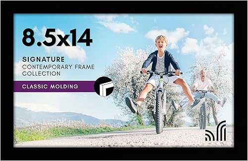 Vista 53 de Americanflat Marco de fotos de 10 x 13 pulgadas con vidrio inastillable - Colección Signature - Marcos de estilo galería hechos de madera de Negro