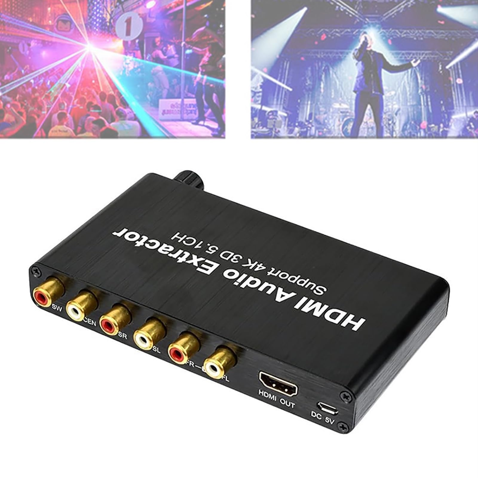 Décodeur Audio 5.1, Convertisseur Audio Numérique vers Analogique 4K, 2 Sélections De Mode Audio/qualité 4K Et Couleur Haute Définition/Haute Compatibilité, pour Salles De Concert Et Cinémas