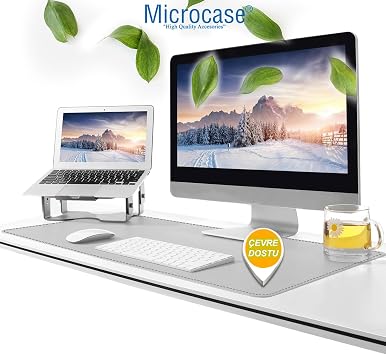 Microcase Deri Mouse Pad Laptop Bilgisayar Geniş Masa Matı 80x40 AL3023 (Pudra Pembe)