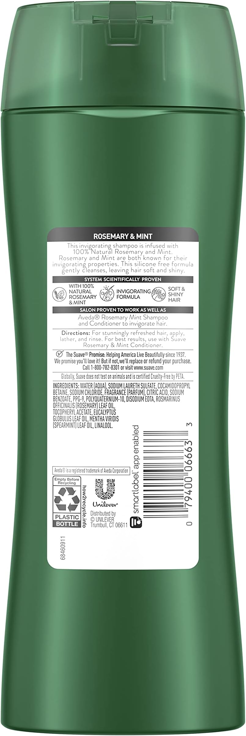 Suave Professionals Shampoo Rosemary Mint for All Hair Types 12.6 Ounce Bottles (Pack of 6)