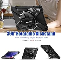 Vista 5 de BRAECNstock for Samsung Galaxy Tab S10 Lite/ S10 FE/ S9 FE/ S9/ S8/ S7 5G Case 10.9"/11", Shockproof Protective Case with Pencil Holder, 360° Correa