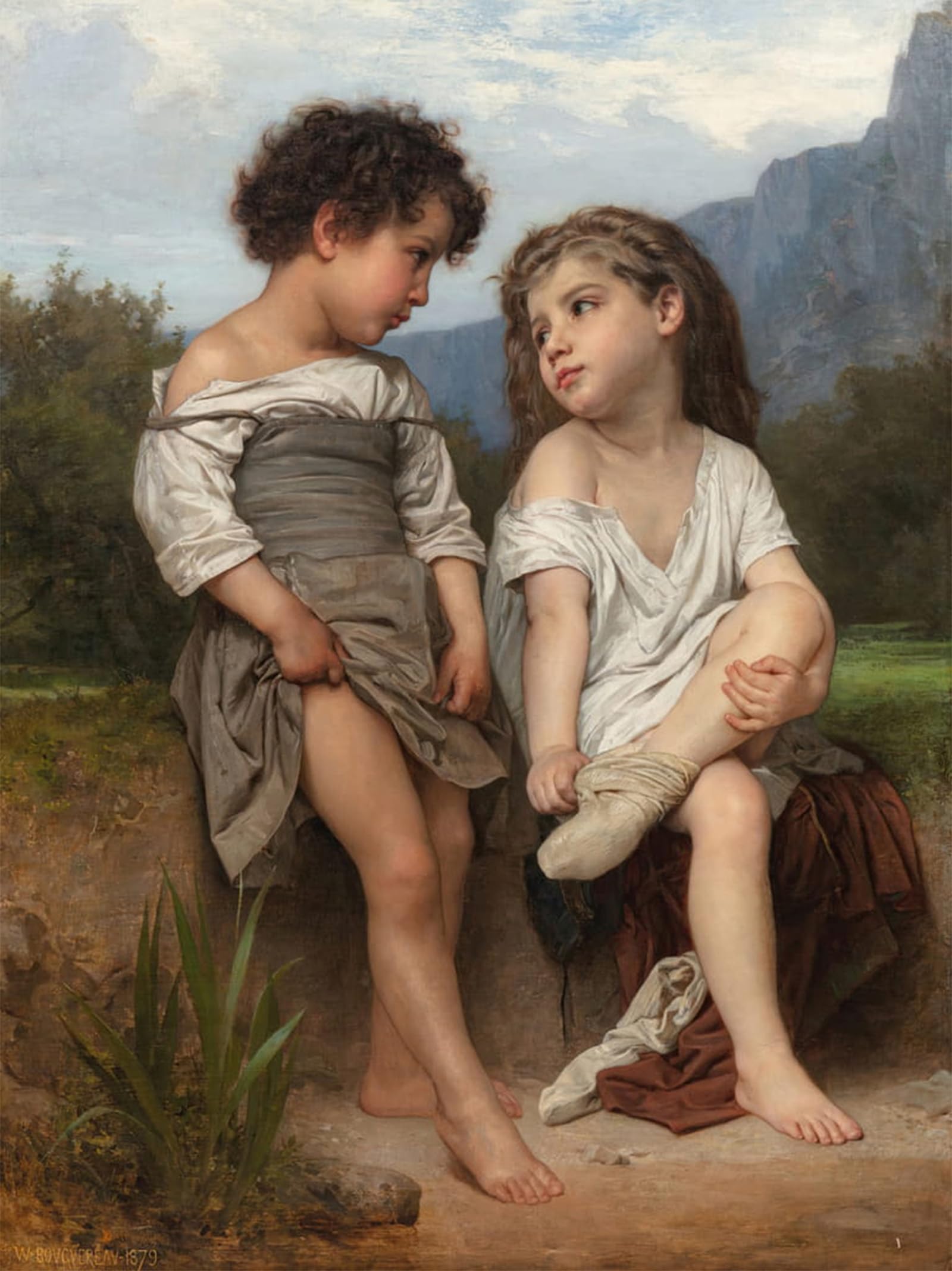 SERENDIPITP Vintage Wall Art Canvas Nordic Poster Canvas Print Picture Springtime by William Adolphe Bouguereau Wall Art Poster for Home Decor 60x90cm