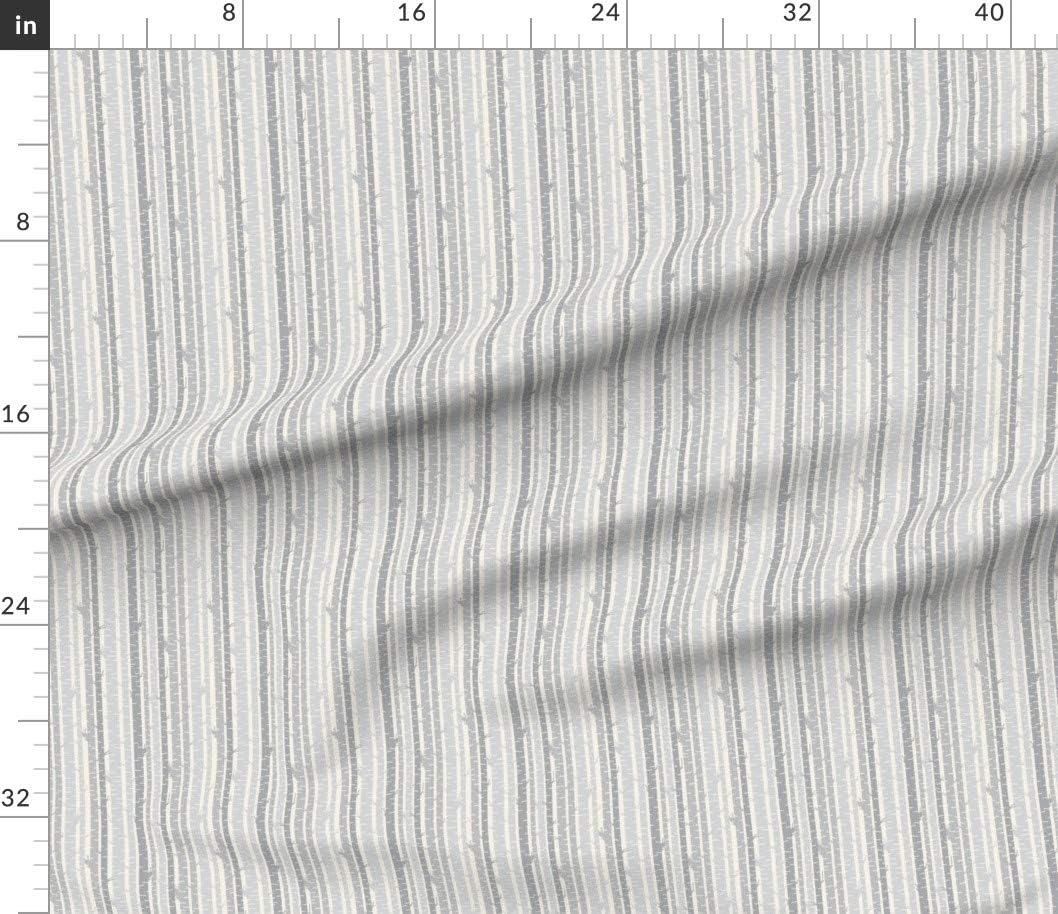Spoonflower Fabric - Birch Woodland Trees Forest Decor Printed on Petal Signature Cotton Fabric by The Yard - Sewing Quilting Apparel Crafts Decor