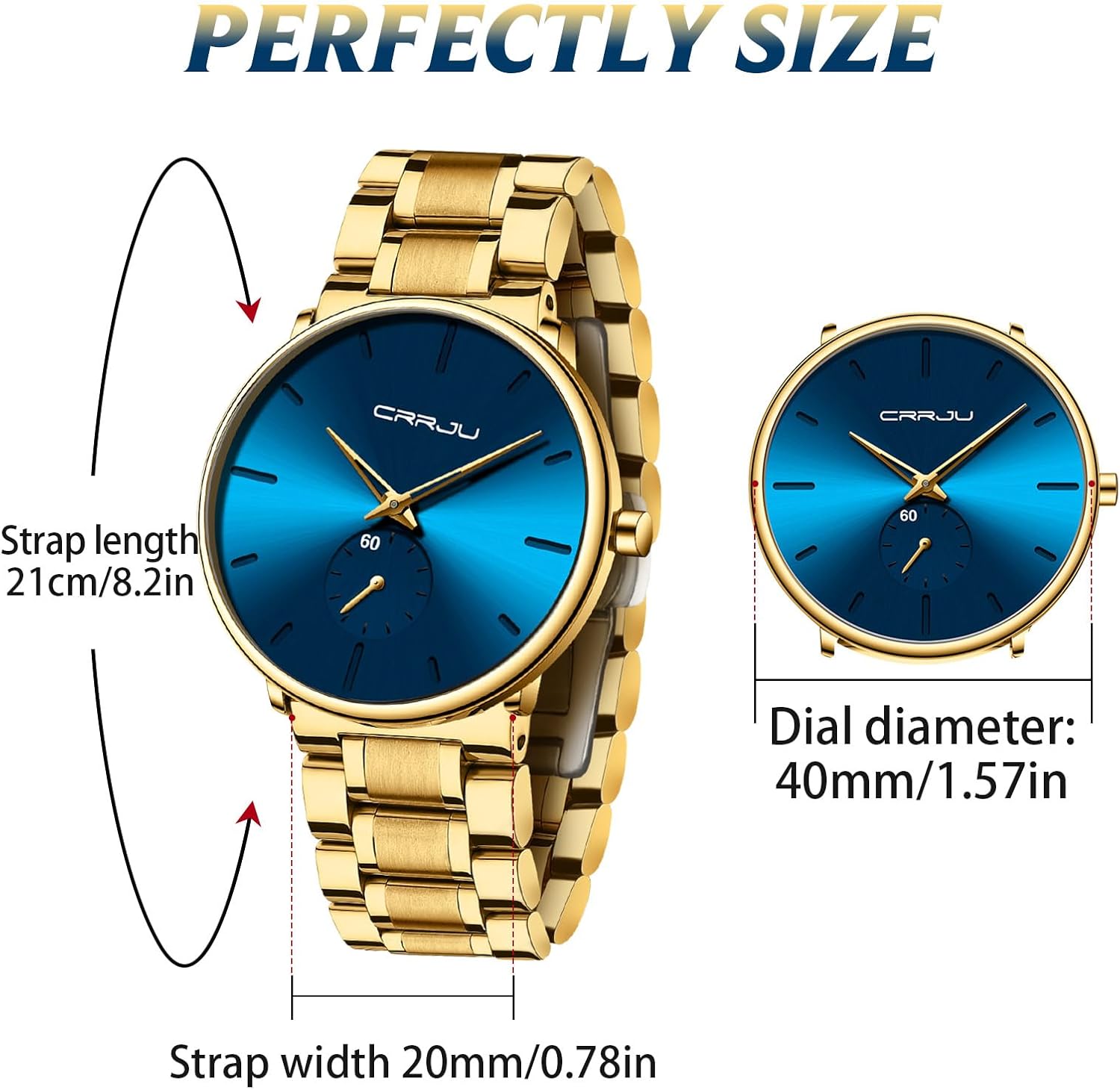 Mens Watches Ultra-Thin Minimalist Waterproof-Fashion Wrist Watch for Men Unisex Dress with Stainless Steel Band-Black Hands - Image 4