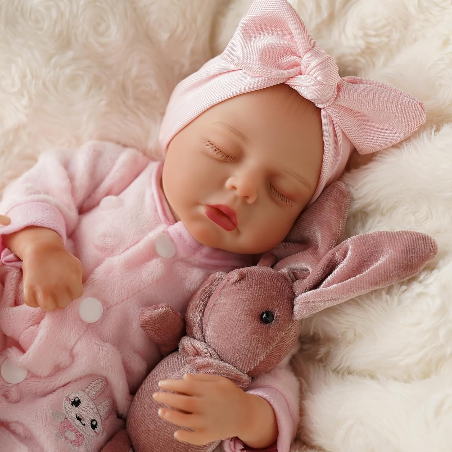 BABESIDE 12 Inch Lifelike Reborn Baby Dolls Vinyl Full Body, Soft Realistic Baby Doll Sweet Sleeping Preemie Real Life Baby Dolls Easy to Hold with Accessories Gift Set for Kids Age 3+