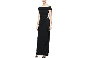 Women's Alluring Off-the-Shoulder Gown: Perfect for Mother of the Bride Radiance