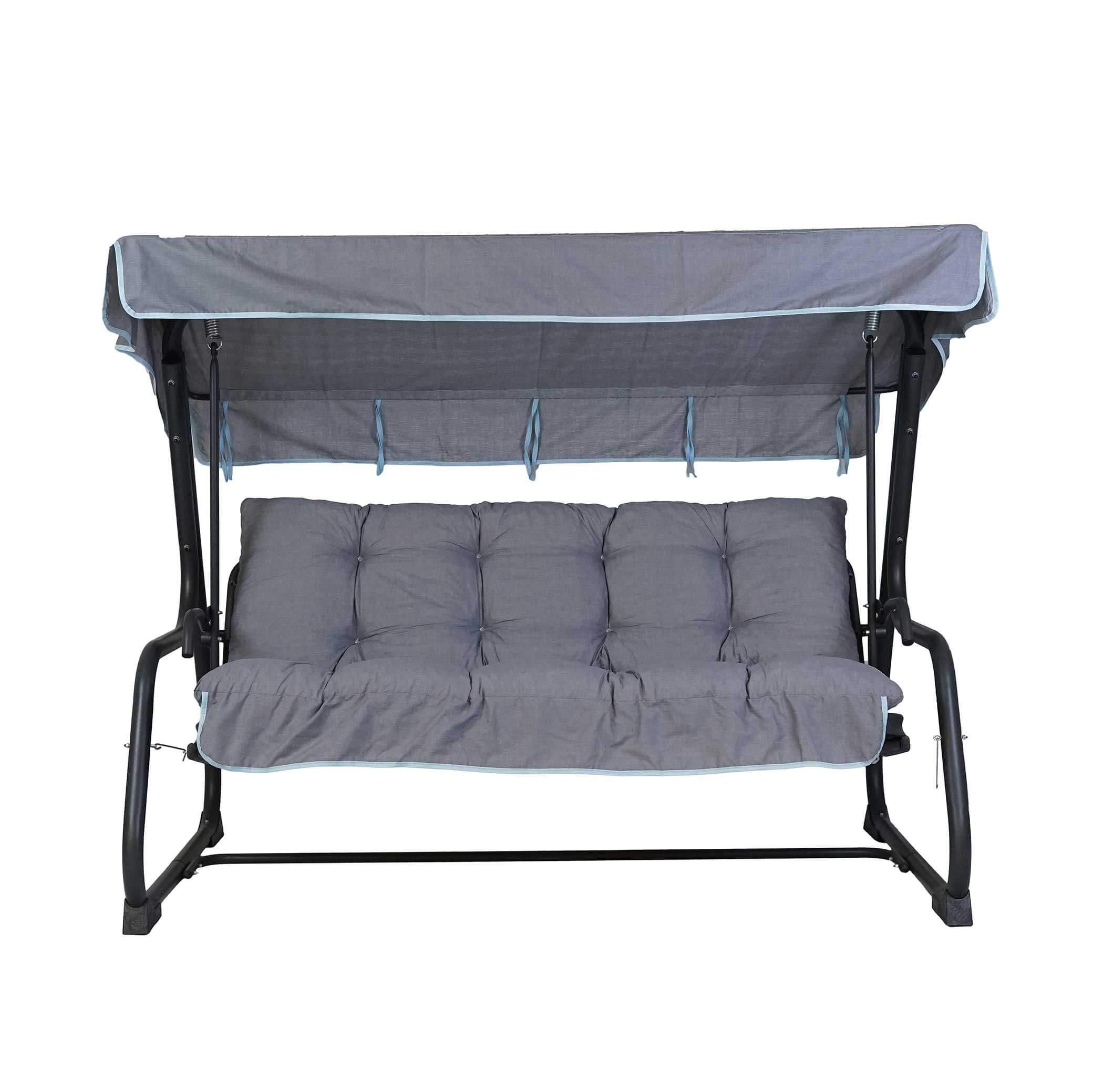 TECNOWEB - Lot de Coussins pour balancelle 3 Places avec pièce de Rechange Assortie pour Le Toit Assortie, 100% fabriqué en Italie, idéal pour l'extérieur (Jardin et Cours), Cadre Non Inclus