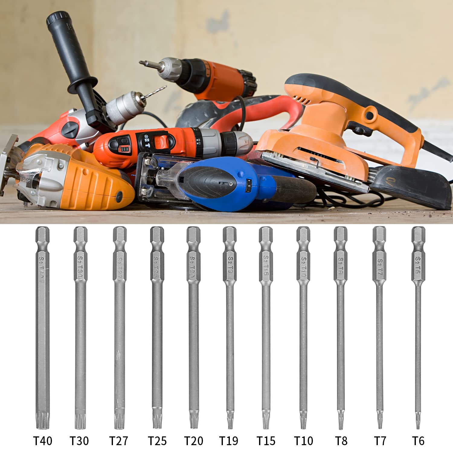 Juego De 14 Destornilladores Torx Largos - 100 Mm, Magnéticos, Puntas De Acero S2, Para Reparaciones Y Bricolaje