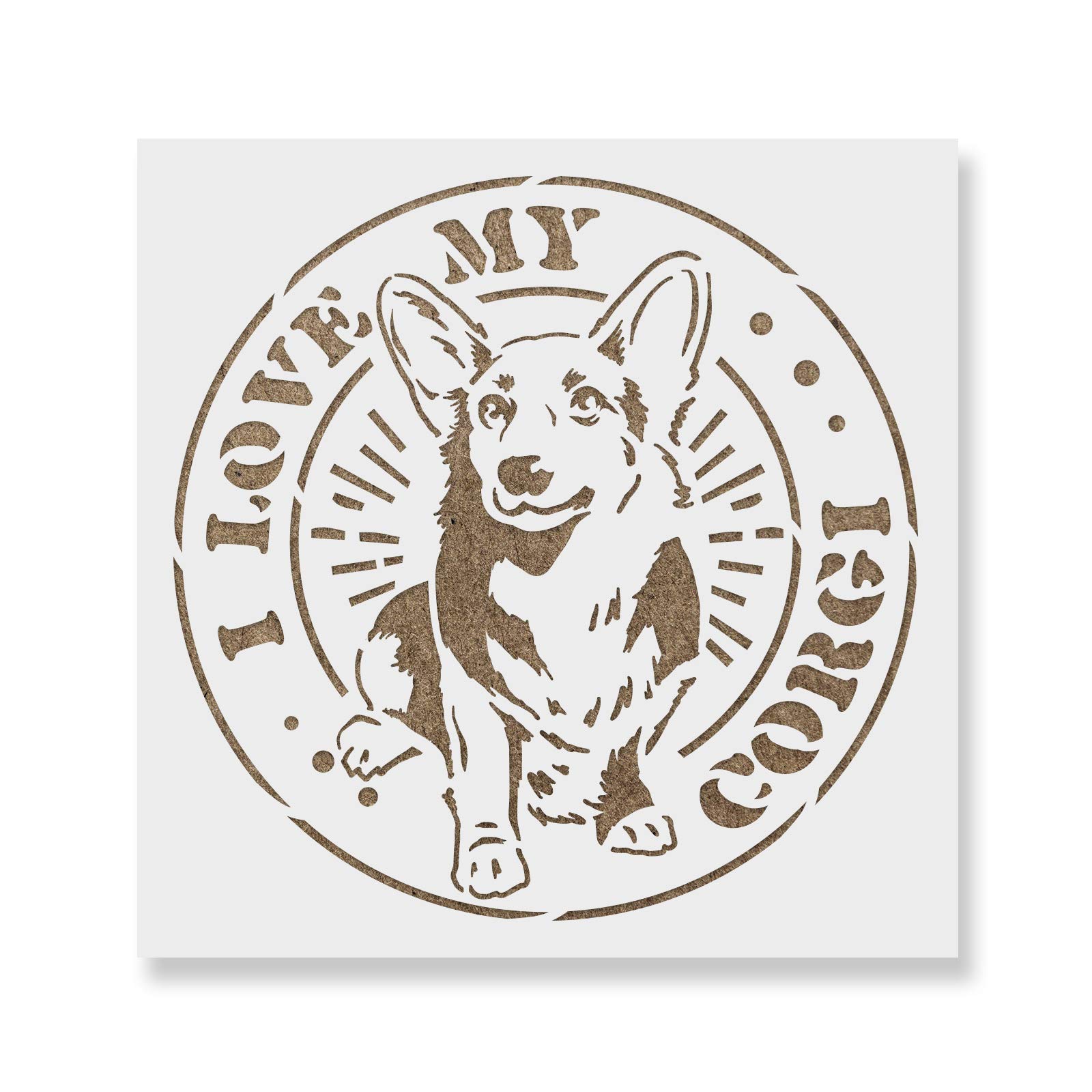 Corgi Dog Stencil - Corgi Stencil, Design Unique Stencil Art for Dog Enthusiasts, Corgi Breed Stencil