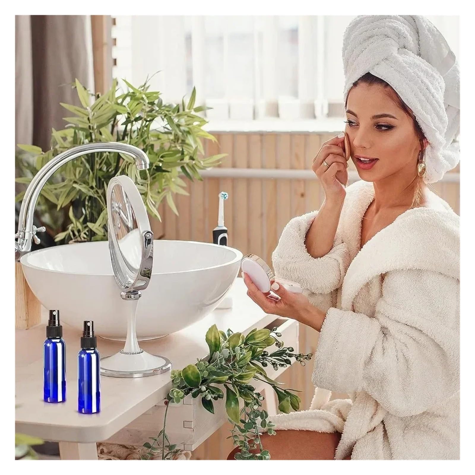 Botella Pulverizadora Vacía 50 botellas vacías de aerosol azul rellenables, contenedores plástico niebla fina for desinfectante alcohol