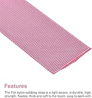 Vista 3 de MECCANIXITY Correa de nylon plana 1,5 pulgadas 10 yardas rosa para mochila, portaequipajes