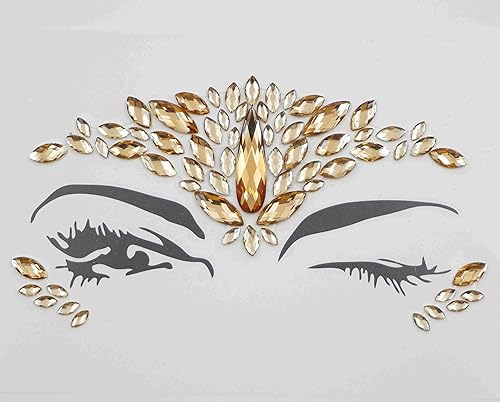 Miniatura 6 de Joyas de la cara para el maquillaje Festival Boda Cara Gemas Temporales Tatuajes Sirena Halloween Bindi Fusión Headpiece Body Jewellery bindi face