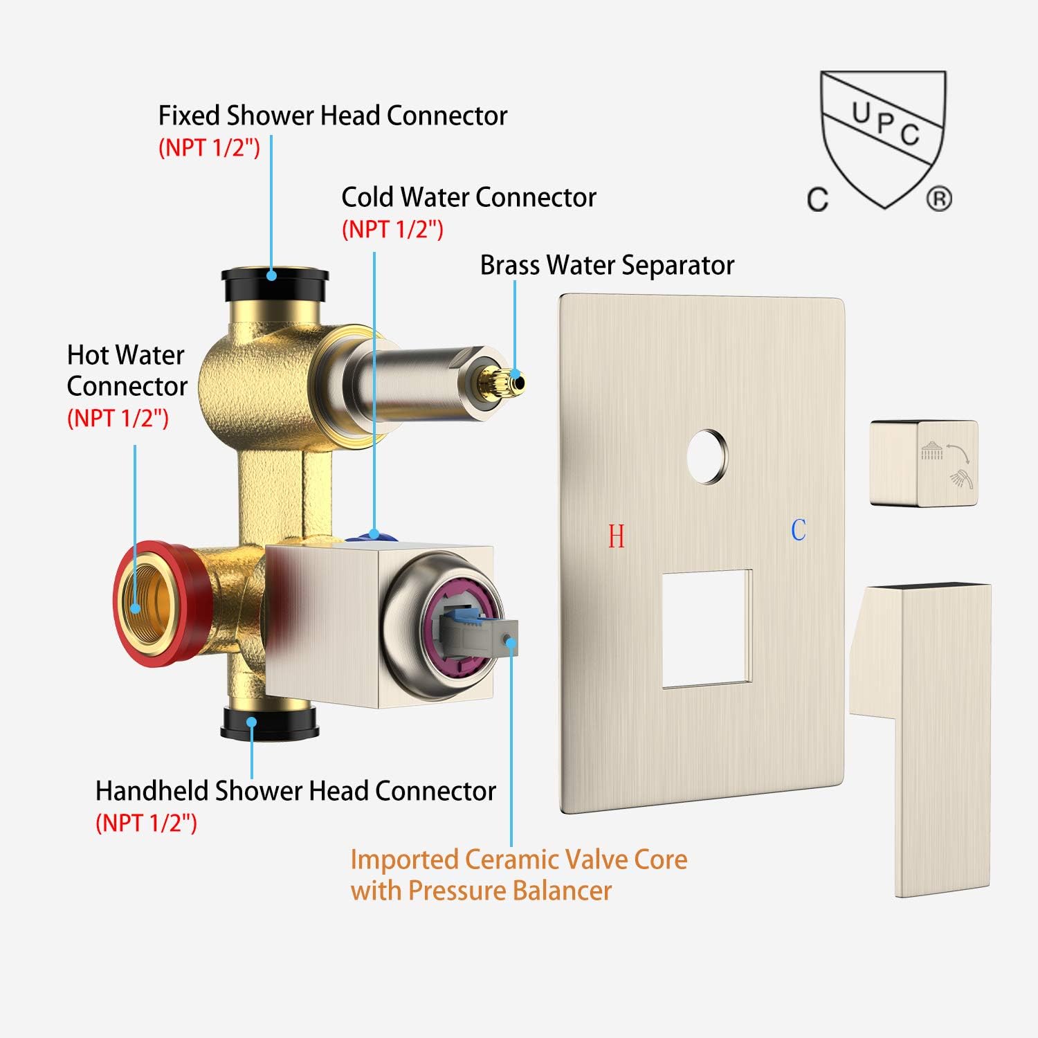 Suреr Chеар 🛒 Shower System-Rain Shower Faucet Complete Set with Wall Mounted Shower Head and Hand Held Shower Head, Brushed Nickel Shower Combo All Metal
