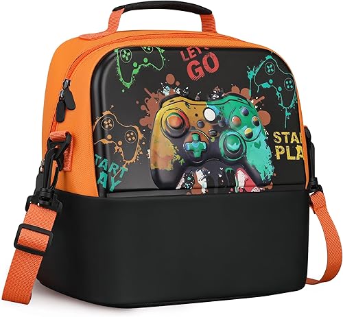 Bolsa de almuerzo para niños, duradera bolsa de almuerzo aislada para niñas, niños, bolsa de almuerzo lavable con correa ajustable para el hombro,