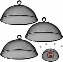 Set 3 Copri Cibo In Rete Metallica - Tenda Protettiva Per Alimenti, Bianco - Foto 10