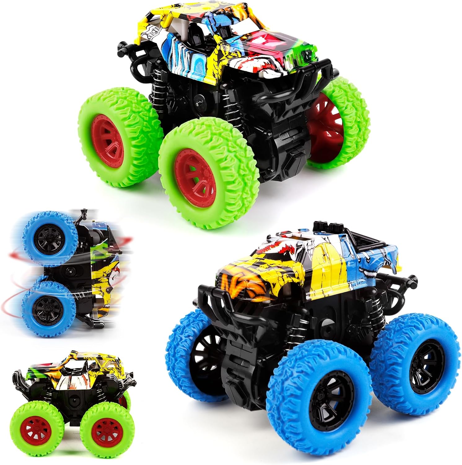 Coches para niños 2-3 años: Pack de 2 Monster Trucks Shayson