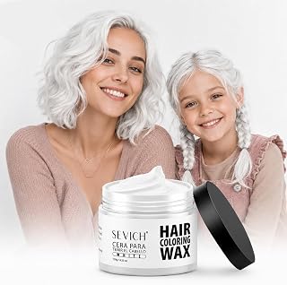 Sevich White Hair Gradient Temporary Hair Color, Strong Hold Hair Styling Putty for Men & Women, Non-Greasy & Water Resistant, Easy Wash Out, for Parties, Cosplay 120g