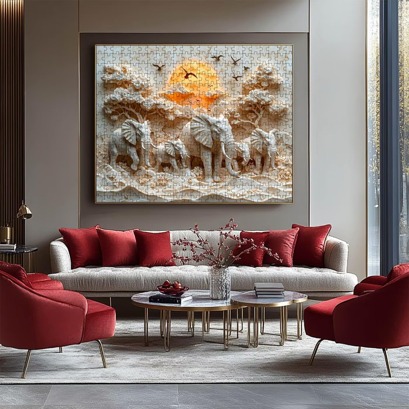 Puzzle 6000 Pezzi, Elefante Puzzle 6000 Pezzi per Adulti, Giochi di Puzzles Uccelli Legno per Tutta la Famiglia, DIY Puzzles per Quadri Moderni Soggiorno Regalo Donna Uomo 180 x 105 CM RXPT-8716