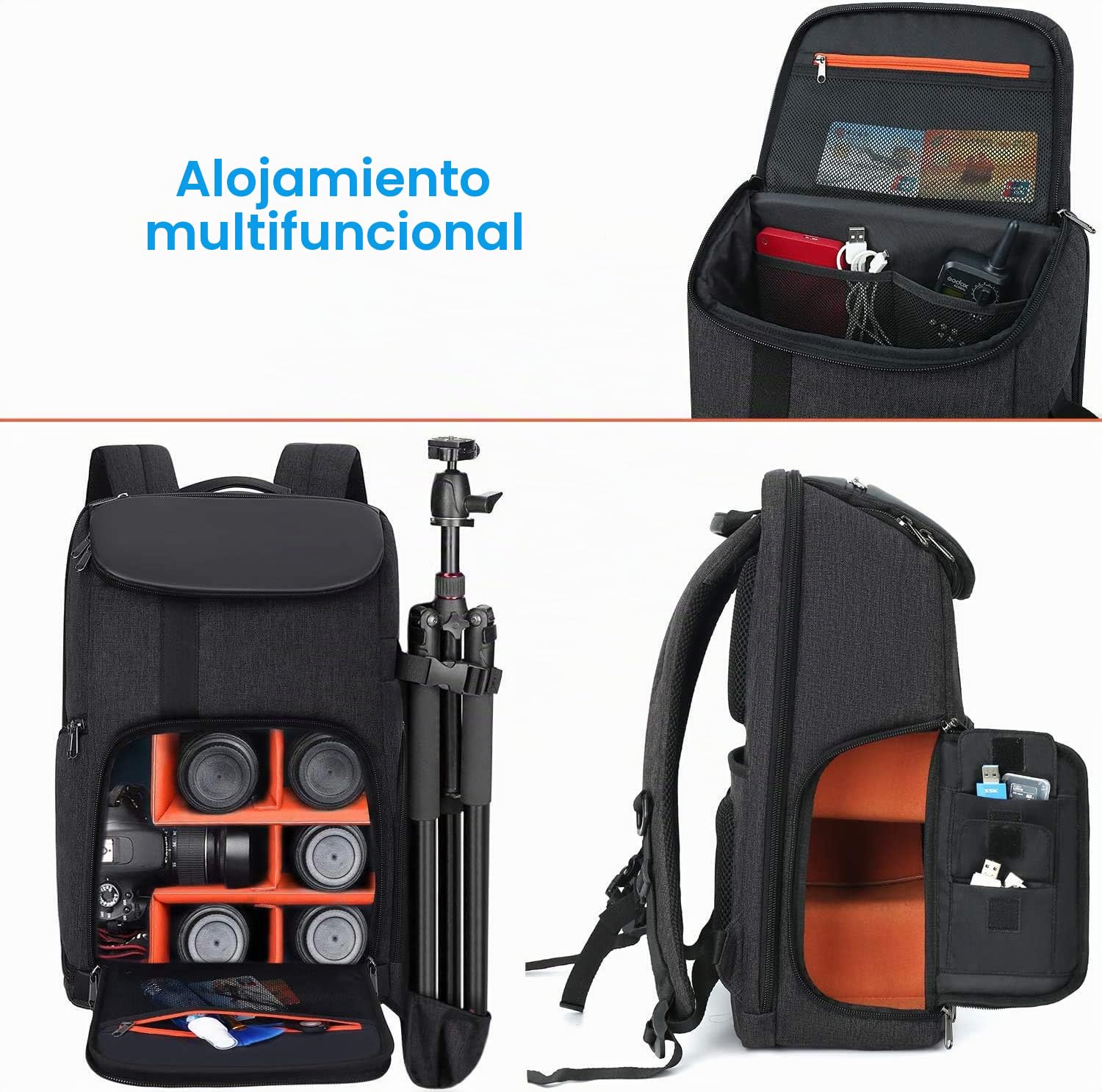 MOSISO Camara Mochila 17.3 Pulgadas, DSLR/SLR Bolsa Grande para Hombres/Mujeres con Laptop Compartimiento&Soporte para Trípode&Funda para Lluvia Compatible con Canon/Nikon/Fuji/Portátil,Gris Espacial