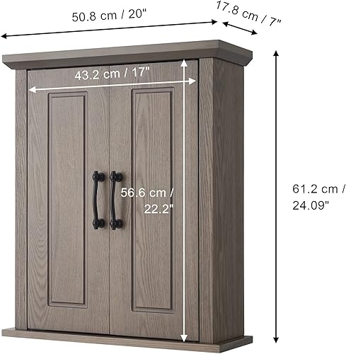 Miniatura 75 de Elegant Home Fashions Dawson Collection clóset de pared con estantes, color blanco Blanco,Gris,Espresso oscuro,Espresso,Blanco y