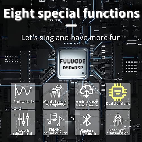 Miniatura 7 de FX8 II Professional KTV - Efector digital de preescenario con un botón, procesador de audio antiaullos, 4 entradas Echo M (plateado, sin micrófono)
