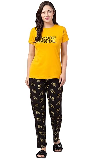 FUNDAY FASHION Women's Cotton Embroidered Pyjama Set Pack of 1