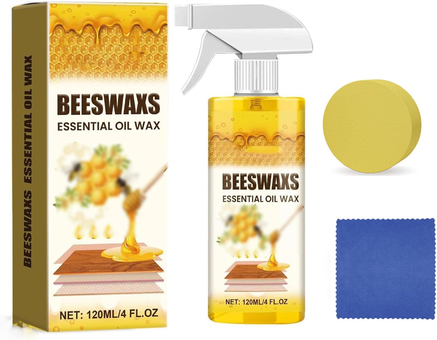Beeswax Wood Polish Spray, Beeswax Spray Furniture Polish, BeeswaxWood Polishes‌ For Furniture, BeeswaxFurniture Polishes‌, for Wood Floors and Wooden Cabinet (2 PCS)