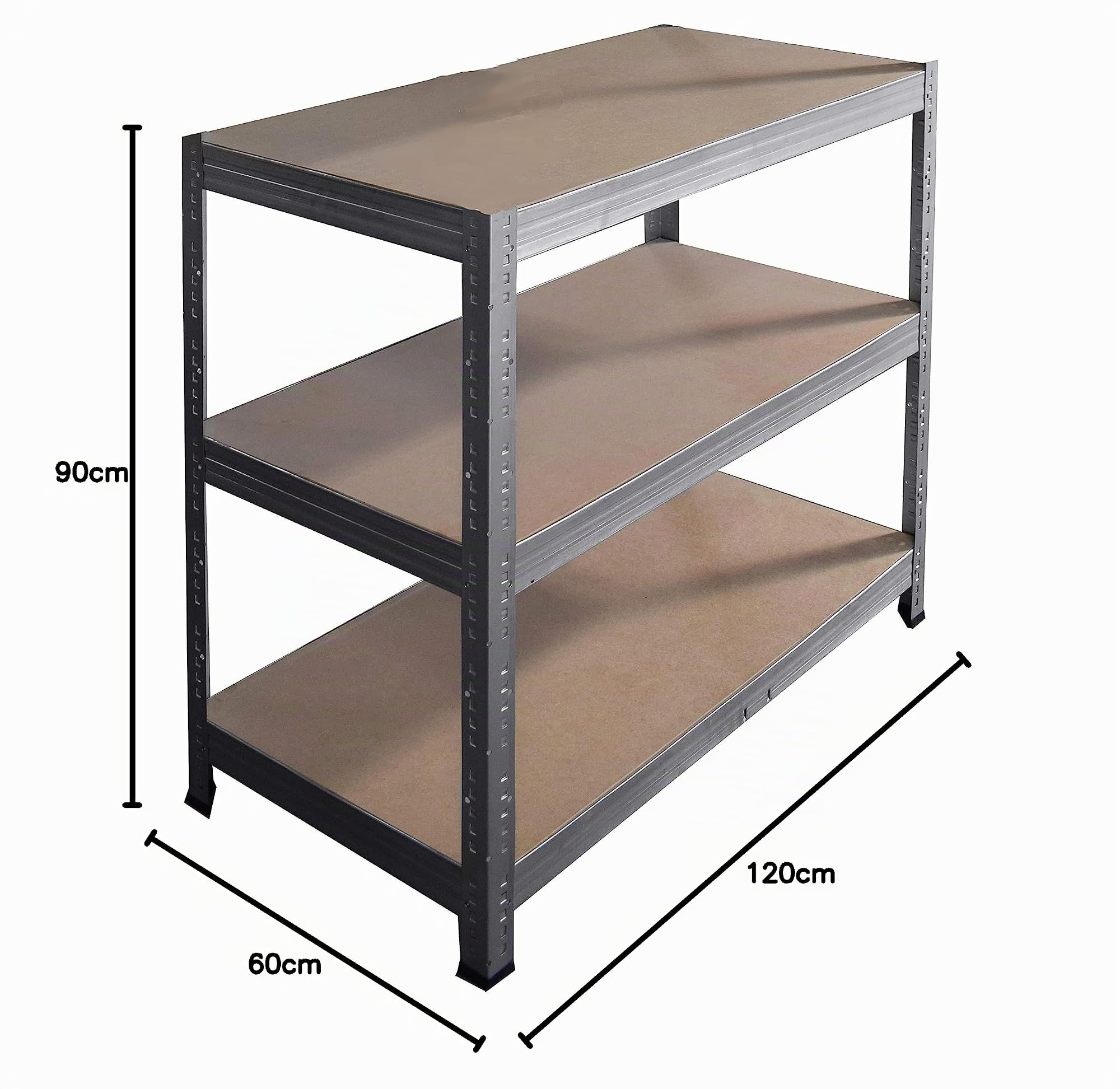 shelfplaza® 90x120x60cm Profi Schwerlastregal verzinkt/Metallregal mit 3 Böden à 200kg Tragkraft/Kellerregal Metall, Garagenregal, Werkstattregal oder Regal Lagerregal/Steckregal Metall