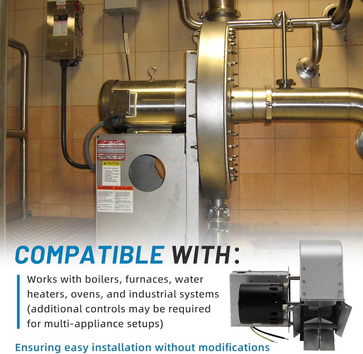 D-3 Inline Chimney Draft Inducer Fan 115V Replaces Tjernlund D-3,D3,for Vertical Vent Systems,All Fuels