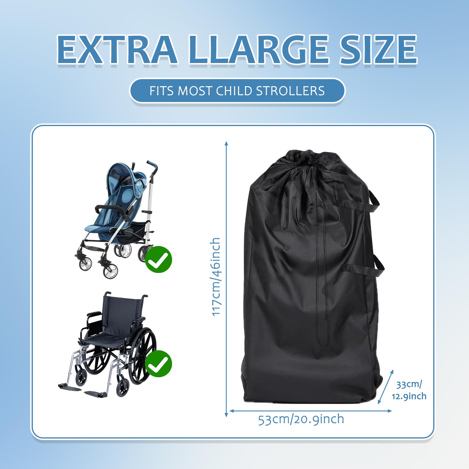 Belligern Buggy Bag,Pushchair & Pram Transport Bags with Shoulder Straps,Waterproof Pram Travel Bag for Airplane,Pram Travel Bag,Easy to Carry,for Airplane for Travel & Storage - Image 2