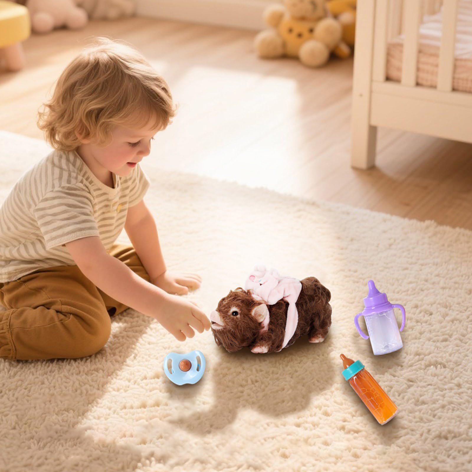 Giocattolo da spremere Piggy per Capelli, 2pcs Set | Morbida bambola elastica a forma animale per bambini Giochi ruolo Rilassamento Antistress Attività