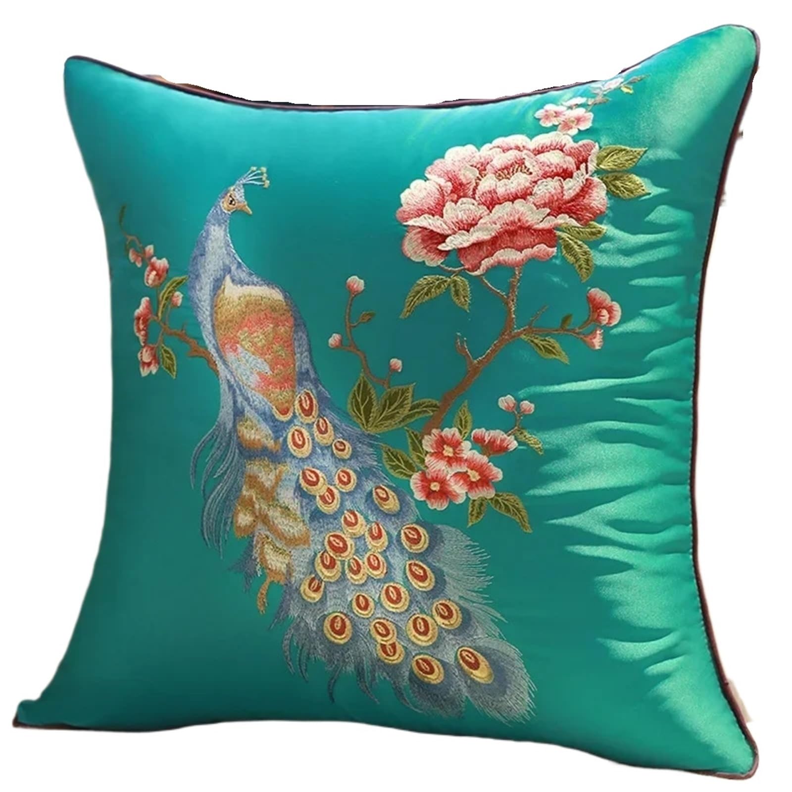 SNDISNV Embroidered Flower Bird Pillowcase For Bedroom