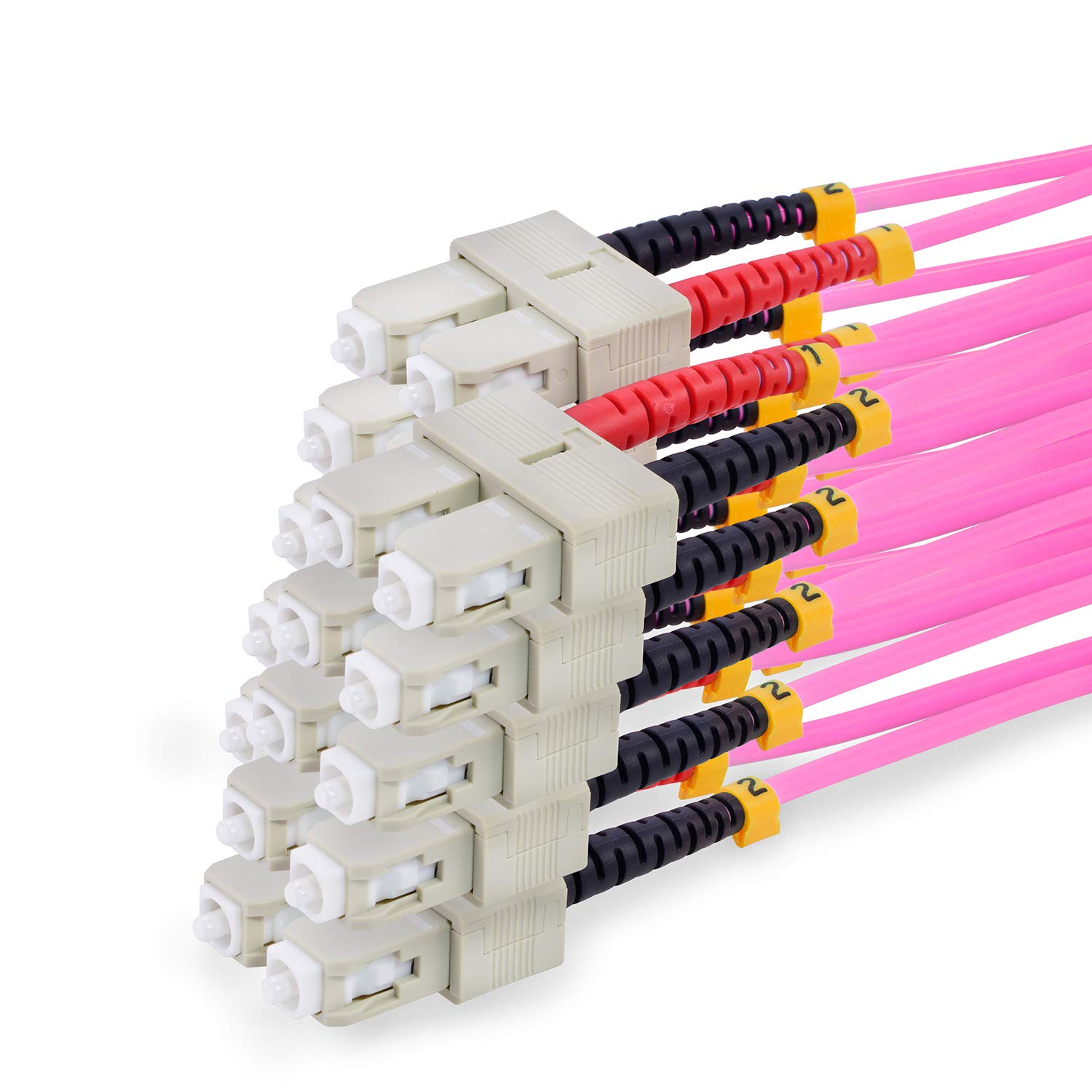 5 Pieces 15m Câble Fibre Optique OM4 SC/SC - Duplex Multimode 50/125µm