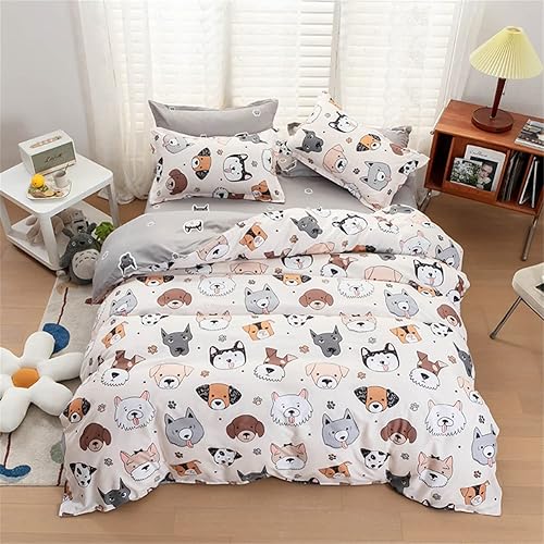 Miniatura 7 de Koudi Juego de funda de edredón para niños y adultos, tamaño Queen, adolescentes y niñas, estampado de perros de dibujos animados, reversible, funda