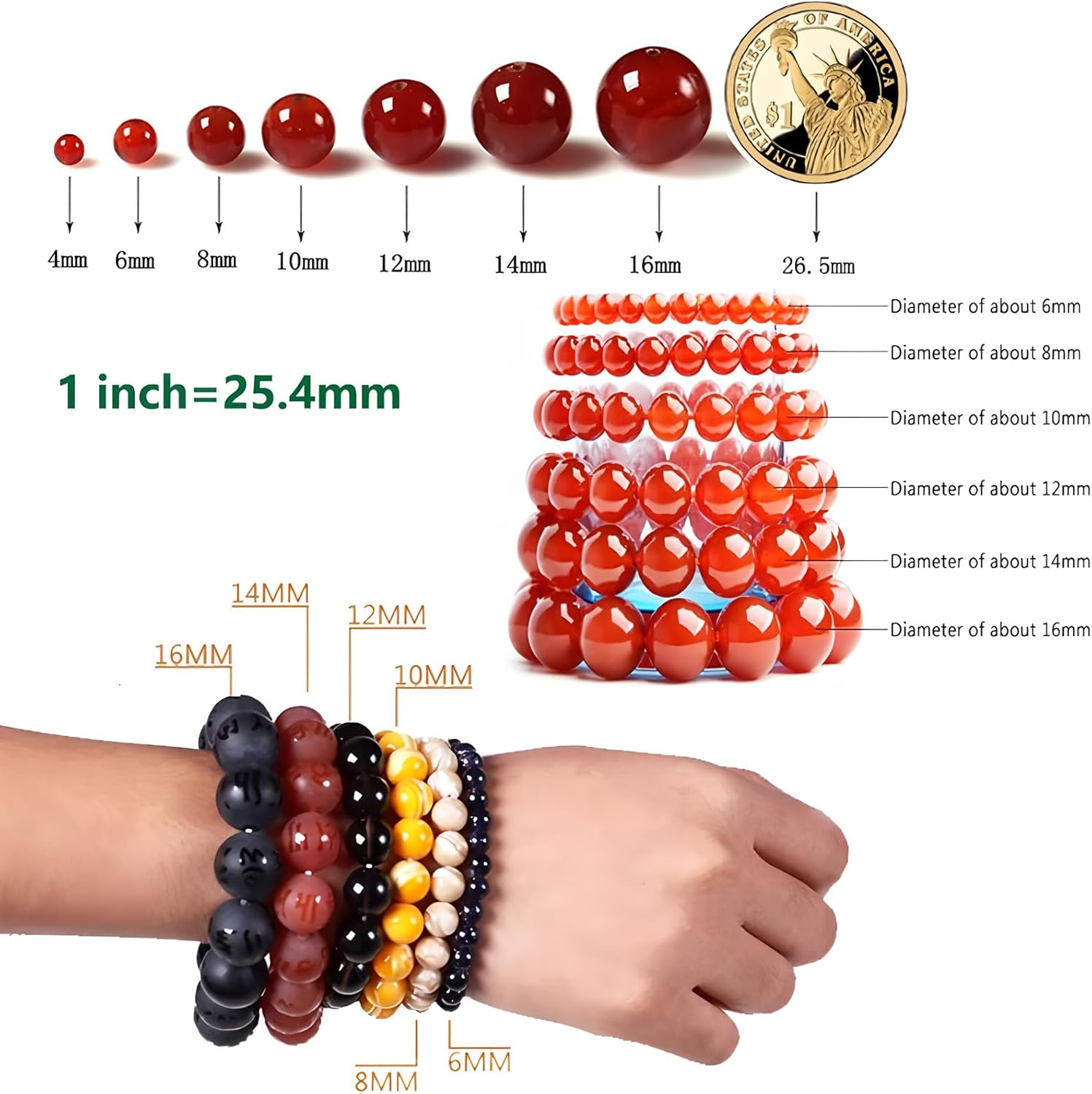 HAAMIIQII 60pcs 6mm Natural Picasso Jasper Stone Beads Round Loose Gemstone Beads for Jewelry Making Strand 15 Inch - Image 6